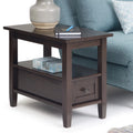 Solid Wood 14 Inch Wide Tobacco Brown Side Table N1464