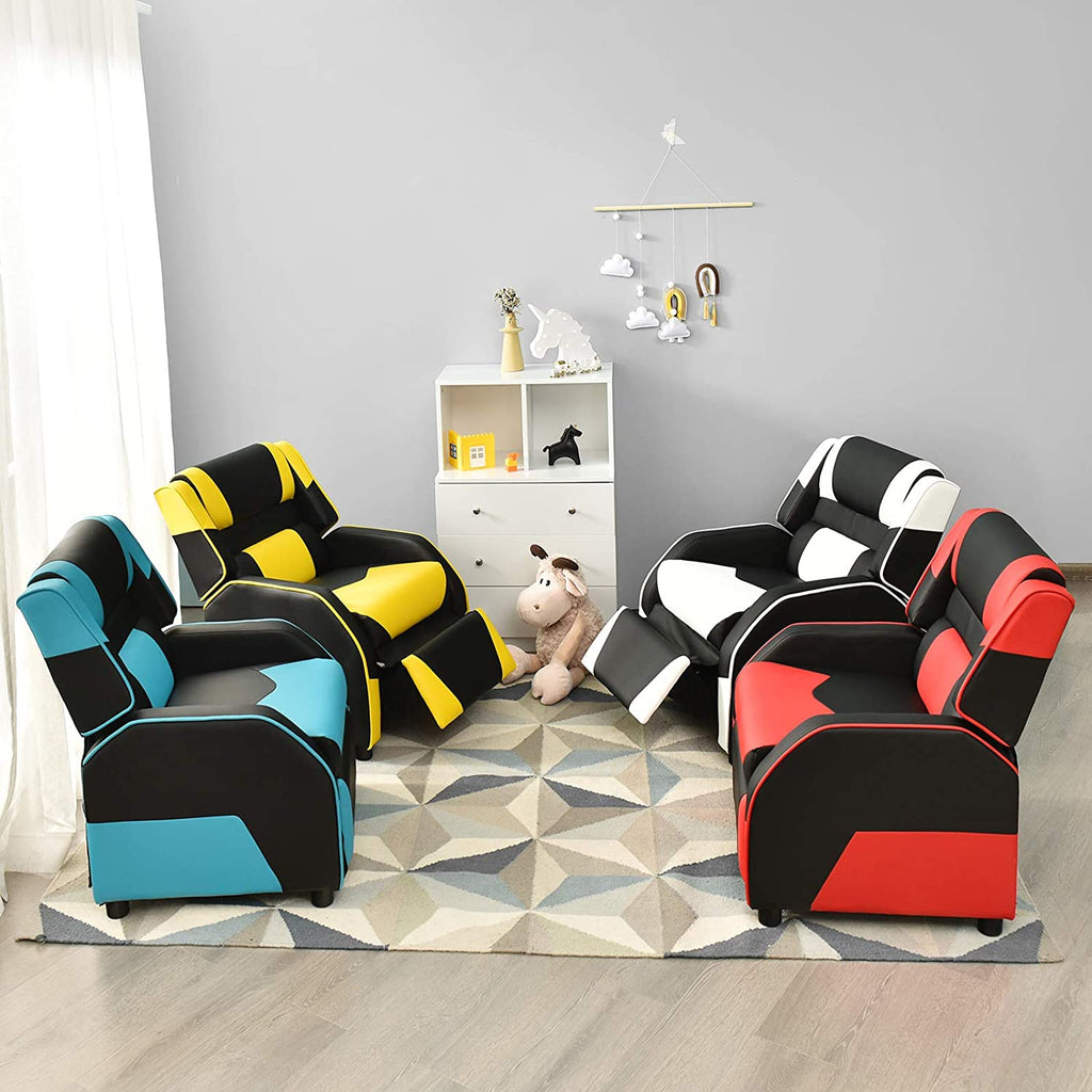Red Ergonomic Leather Recliner Chair for Children U434513