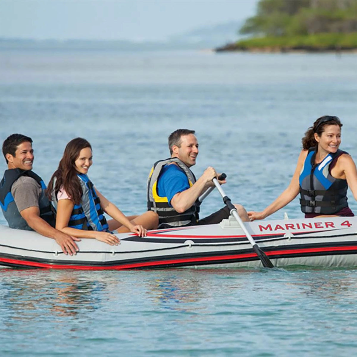 4 Person Inflatable Boat with Pump and Oars Set T287