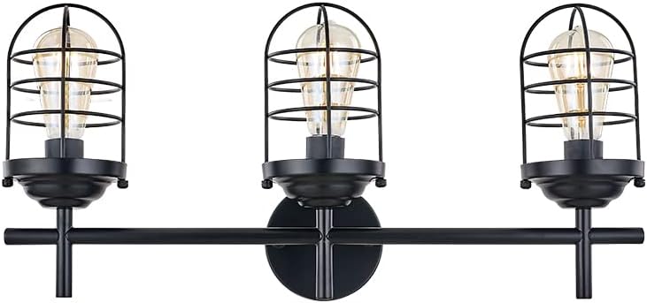 3-Light Black Vanity Light Wall Sconce S269