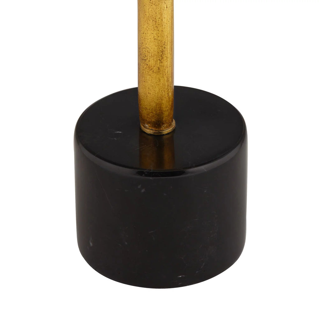 Gold Leaf Table Lamp with Black Drum Shade U899264