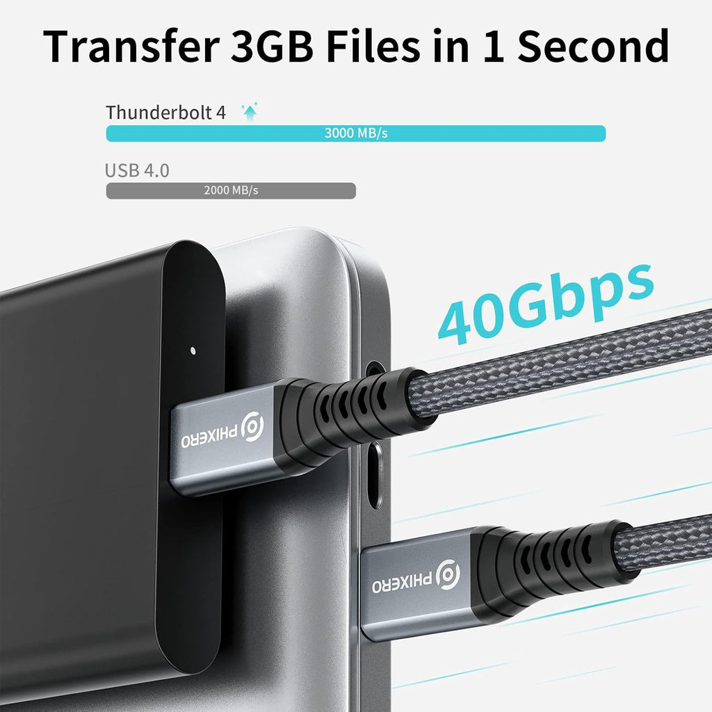 Thunderbolt 4 Full-Featured Cable, 2 Meter (6.6 ft), 40Gbps, 100W, 8K@60Hz, Pack of 2 K785606