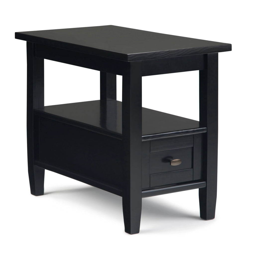 Solid Wood 14 Inch Wide Tobacco Brown Side Table N1464