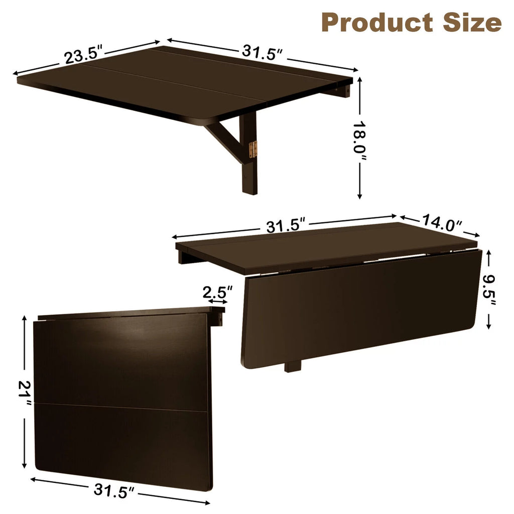 Wall-Mounted Drop-Leaf Folding Table I645741