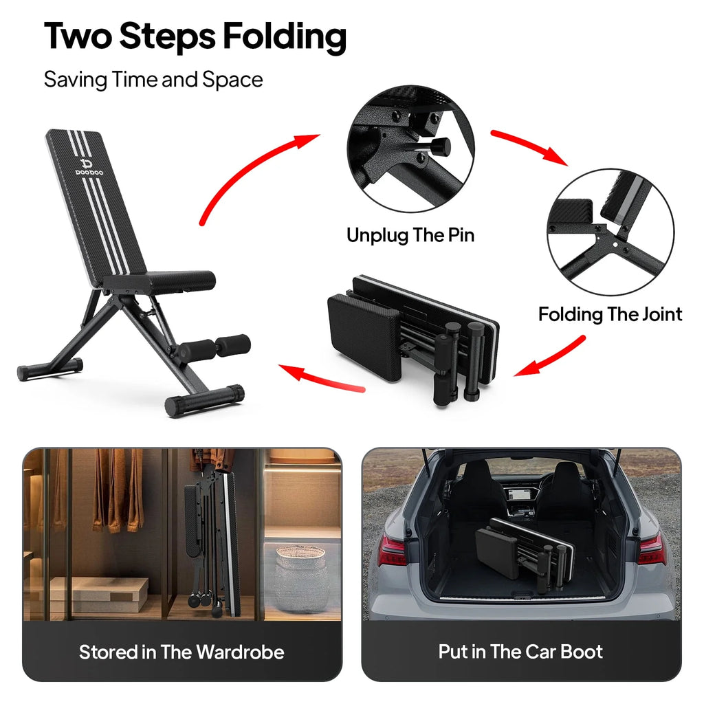 Foldable Adjustable Weight Bench D13964