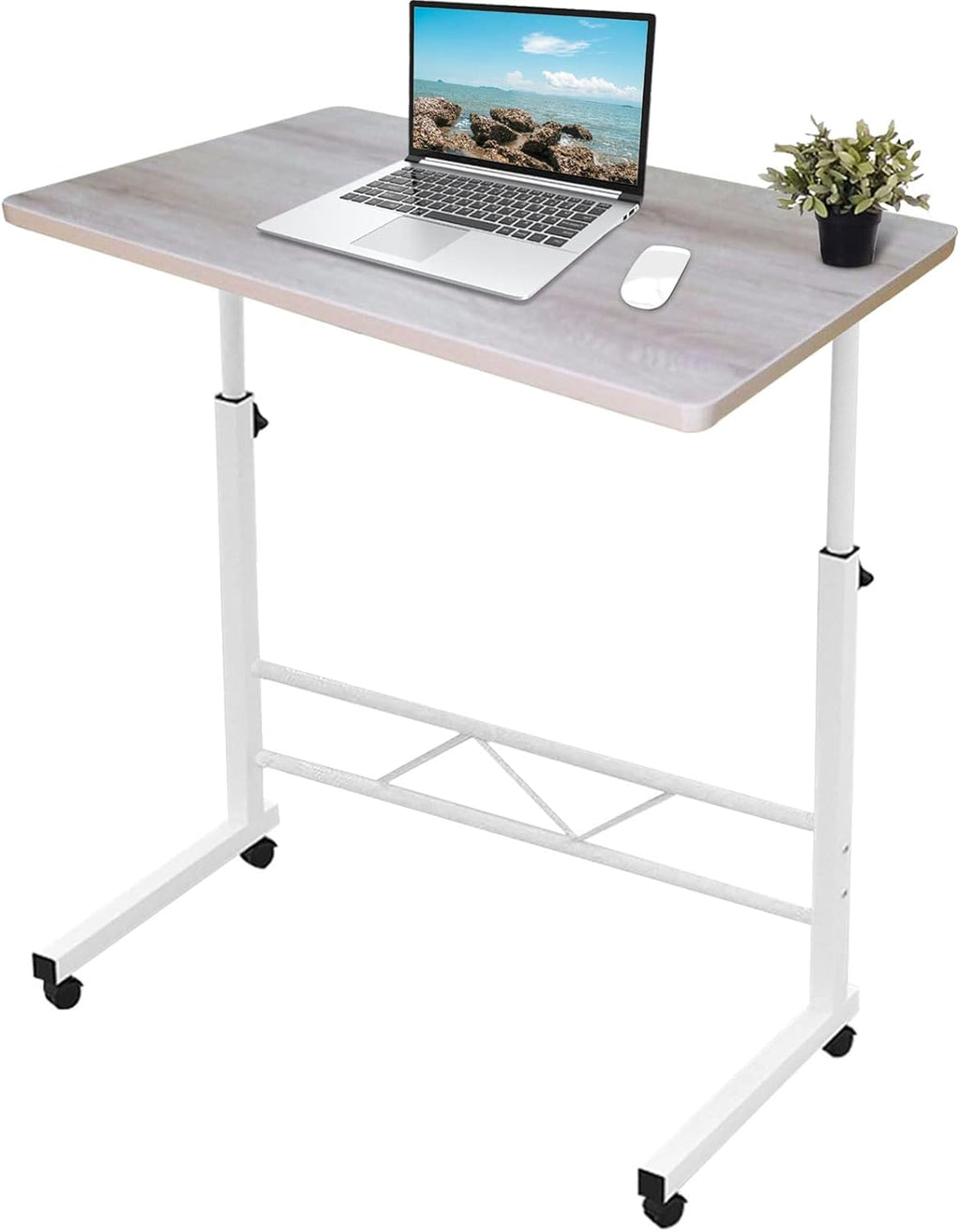Adjustable Height Rolling Laptop Cart with Wheels J692