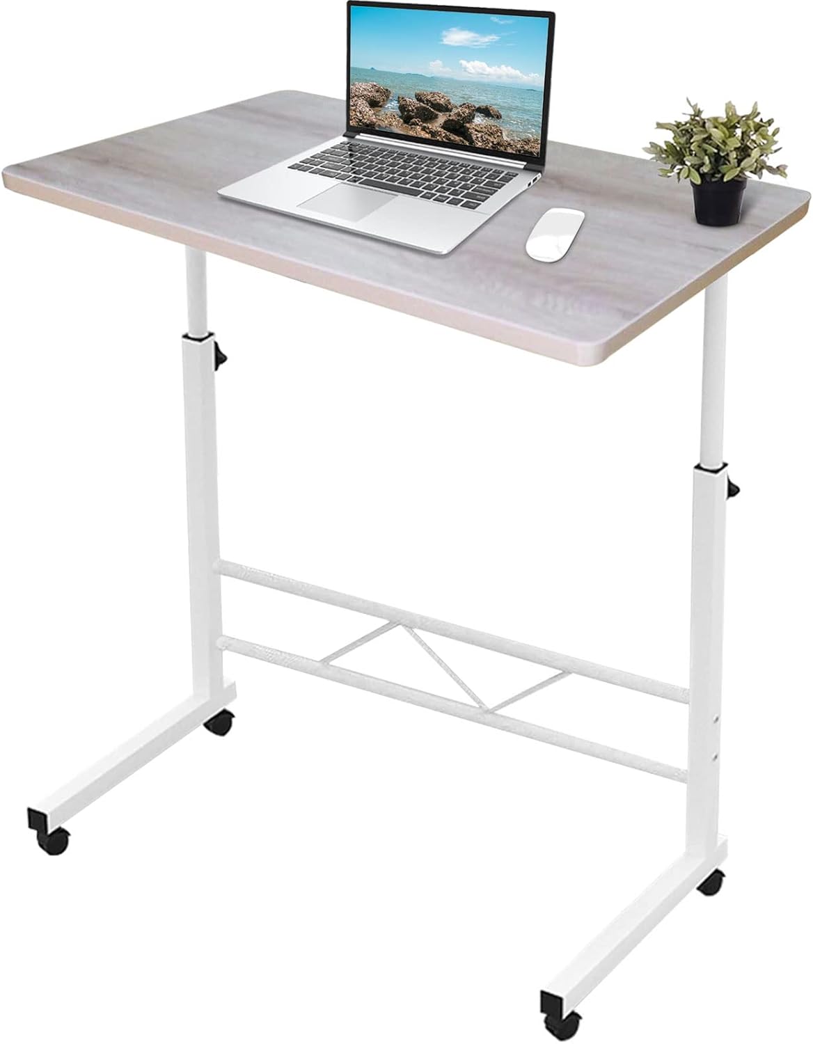 Adjustable Height Rolling Laptop Cart with Wheels J692