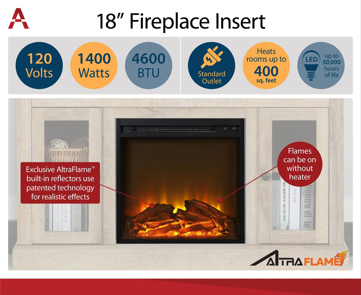 White Electric Fireplace TV Console Y25363