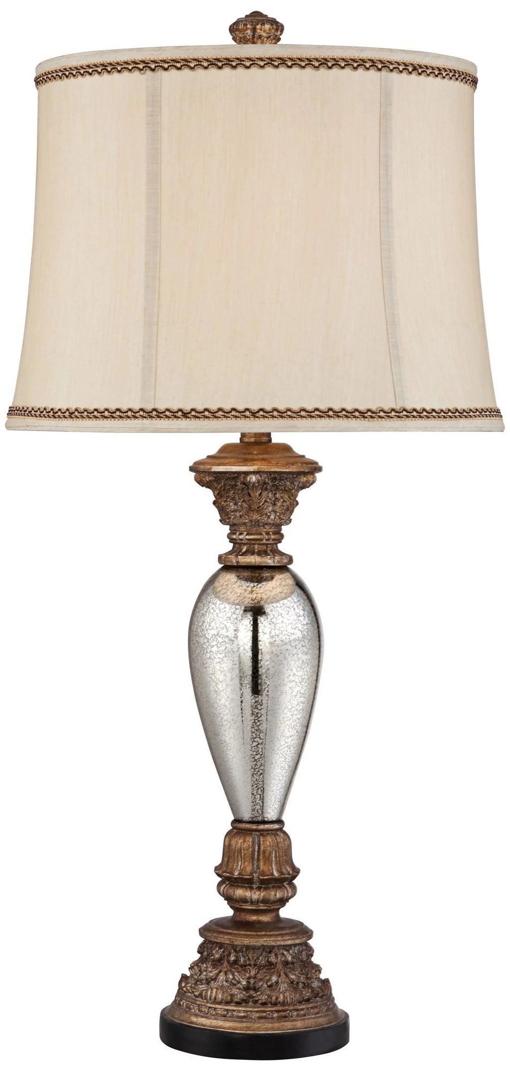 32 1/2" Tall Traditional End Table Lamp Gold Silver Mercury Glass F30251