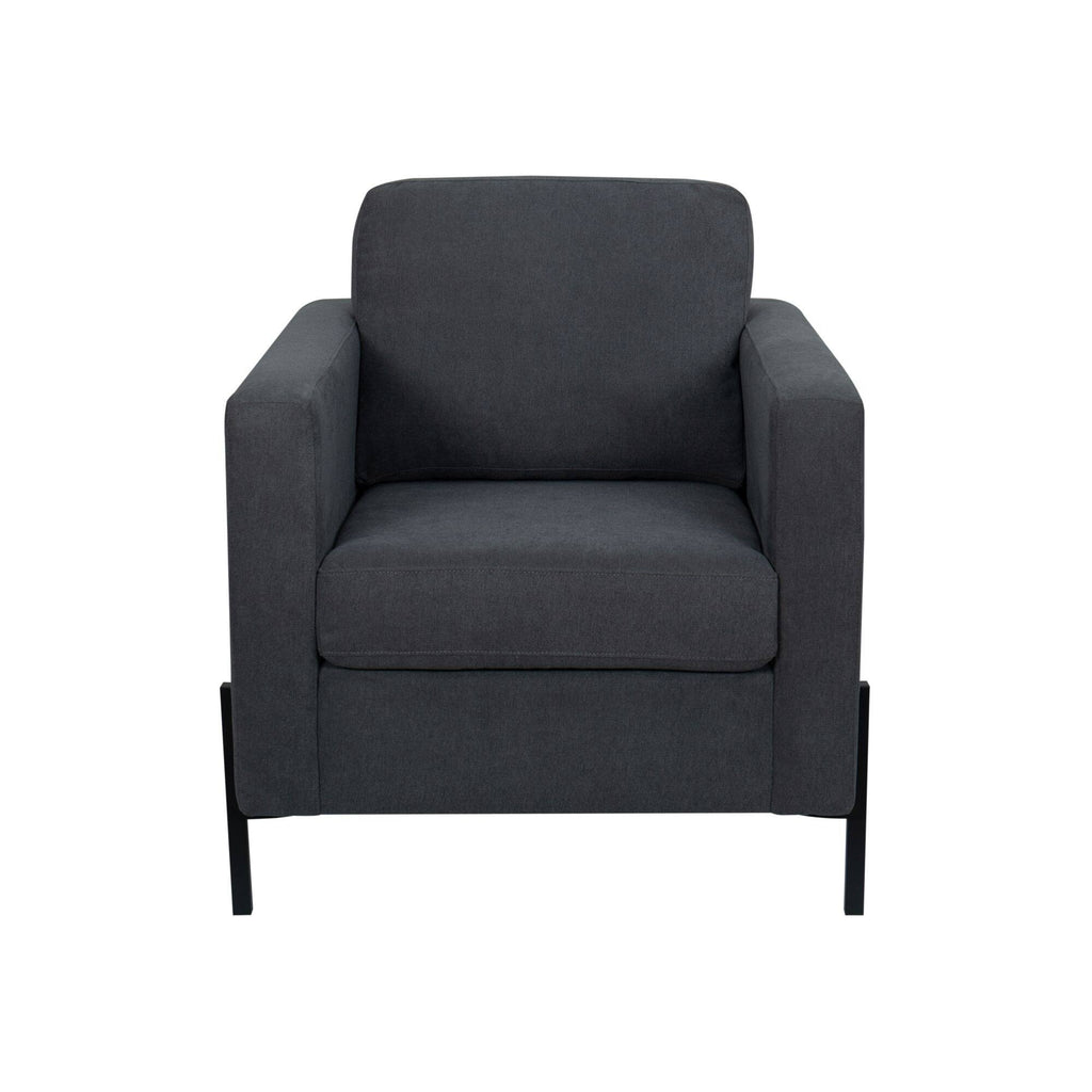 Creamy White Armchair with Black Metal Leg C774949