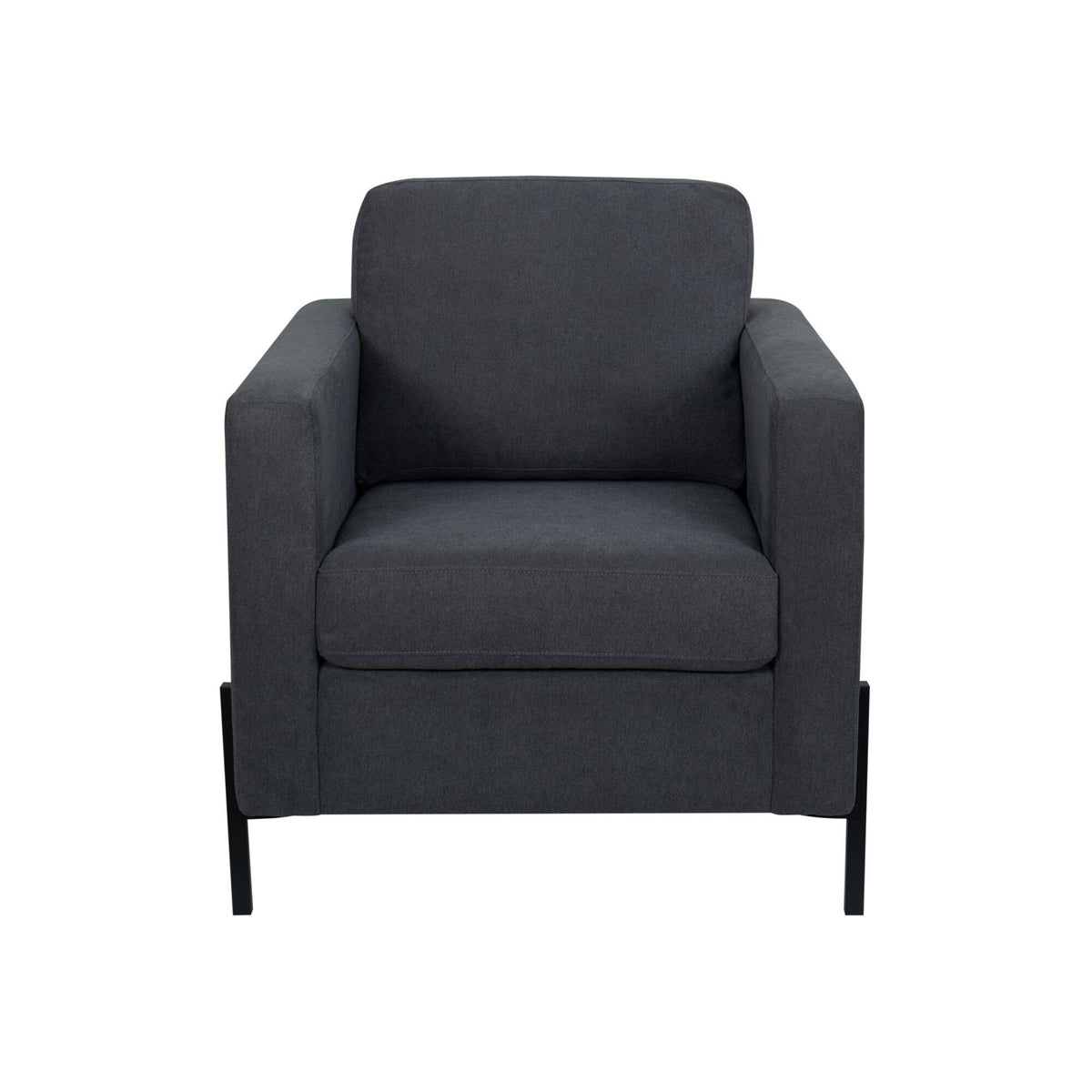 Creamy White Armchair with Black Metal Leg C774949