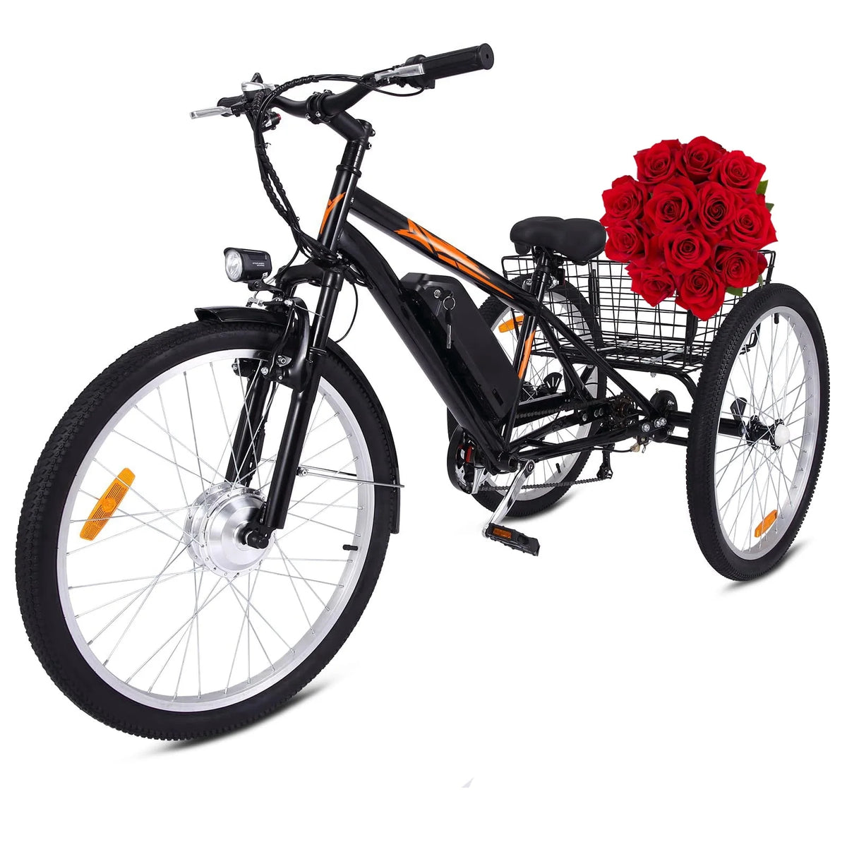 Electric Tricycle 24 7 Speeds 3 Wheels Blue A61291