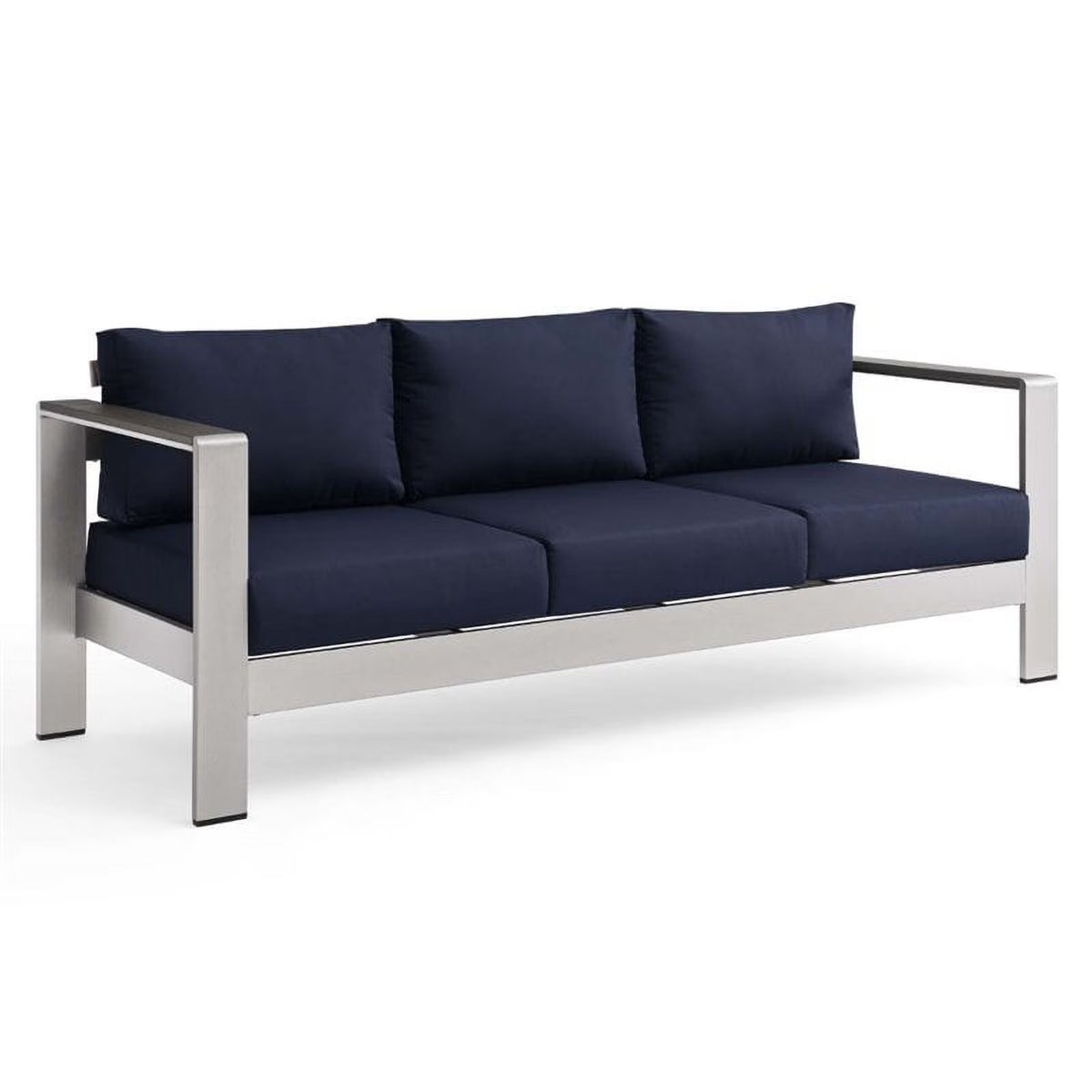 Aluminum Patio Sofa in Silver Navy X587443