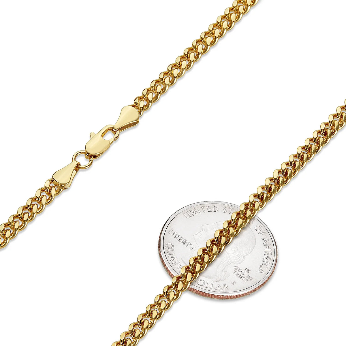 14K Gold Plated Natal Cross Pendant with 30" Curb Chain Necklace Set L292941