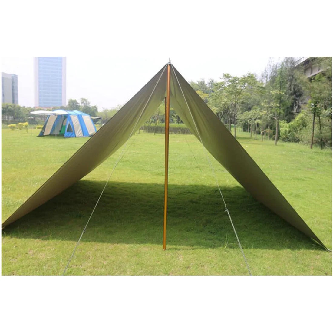 19.69ft Camping Bell Tent with Front Awning T83462