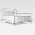 Distressed White Twin Metal Bed A9085