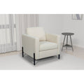 Creamy White Armchair with Black Metal Leg C774949