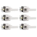 6 Pack Privacy Door Levers, Satin Nickel Finish, Square Interior Hardware T2185