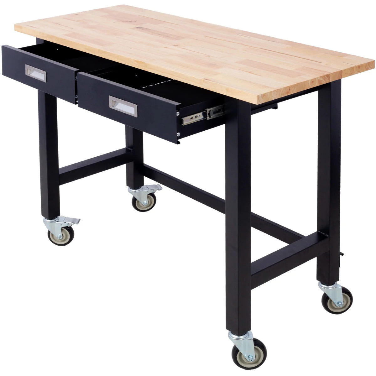 48in Adjustable Bamboo Wood Workbench with Drawer Storage A753279