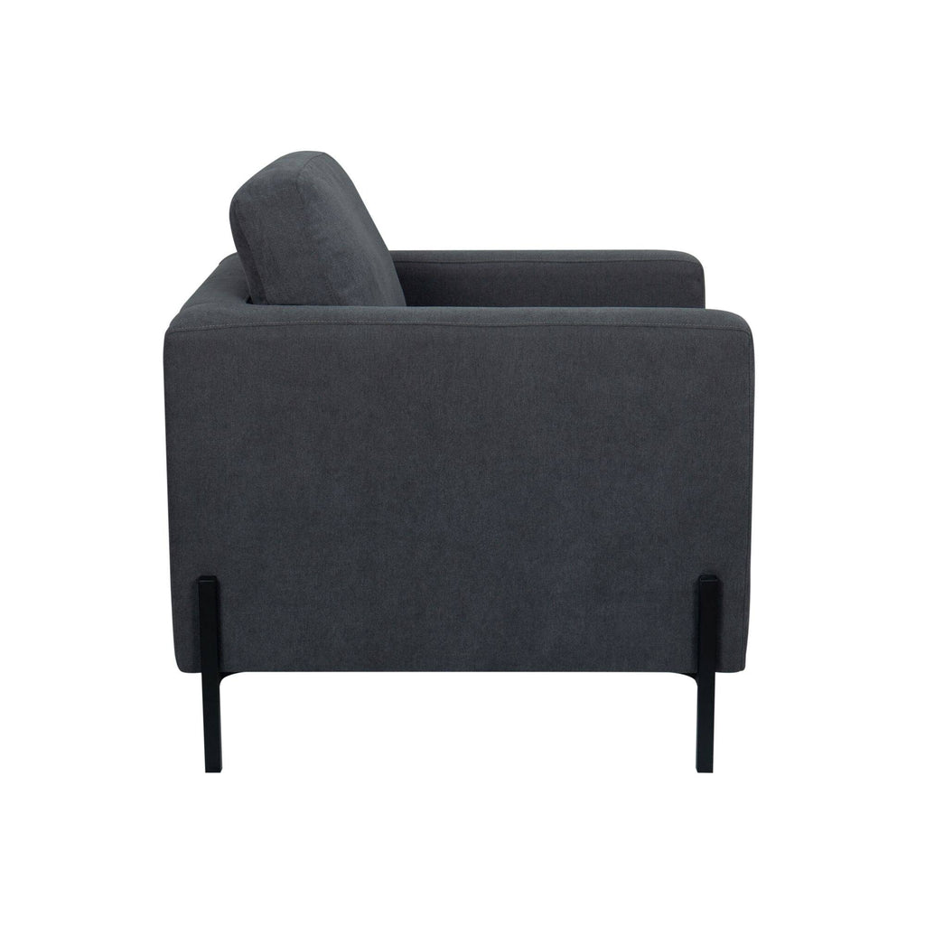 Creamy White Armchair with Black Metal Leg C774949