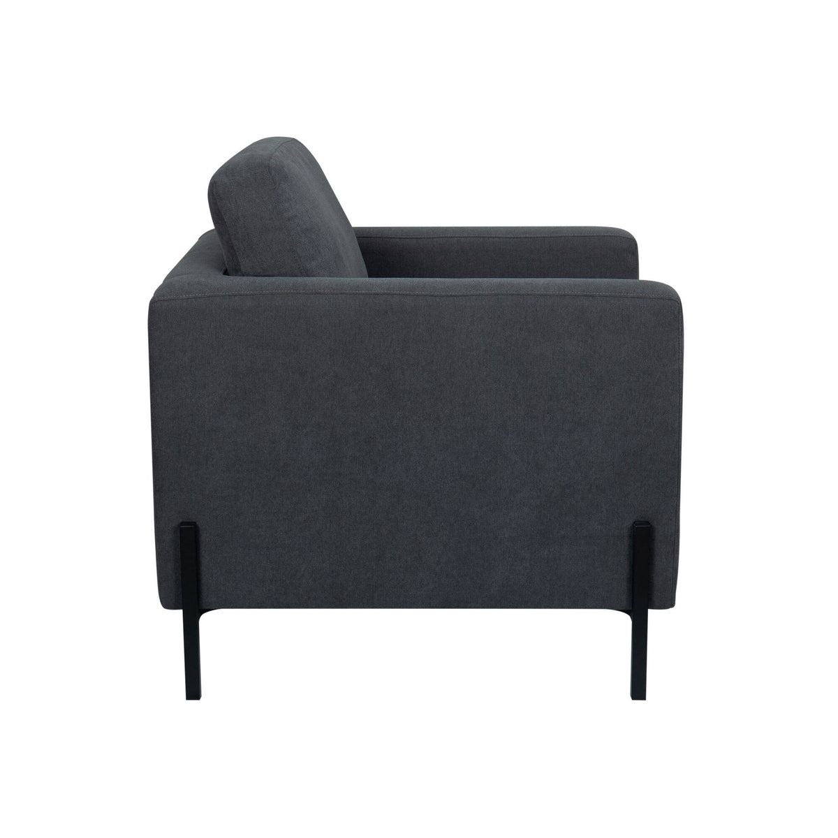 Creamy White Armchair with Black Metal Leg C774949
