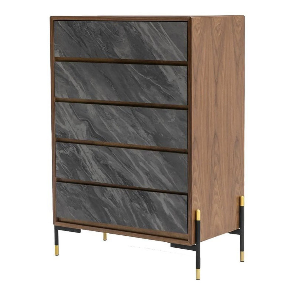 Gray Walnut Wood Bedroom Chest K2206