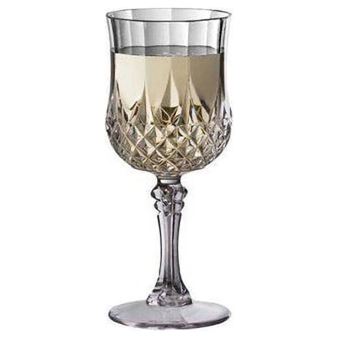 8 oz Crystal Cut Plastic Wine Glasses 48ct D343786