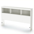 Contemporary Wood Full Bookcase Headboard in White C31373
