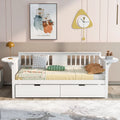 Twin Size White Daybed with Two Drawers C94829