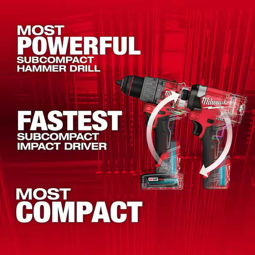 12-Volt Li-Ion Brushless Cordless Hammer Drill and Impact Driver Combo Kit (2-Tool) R215