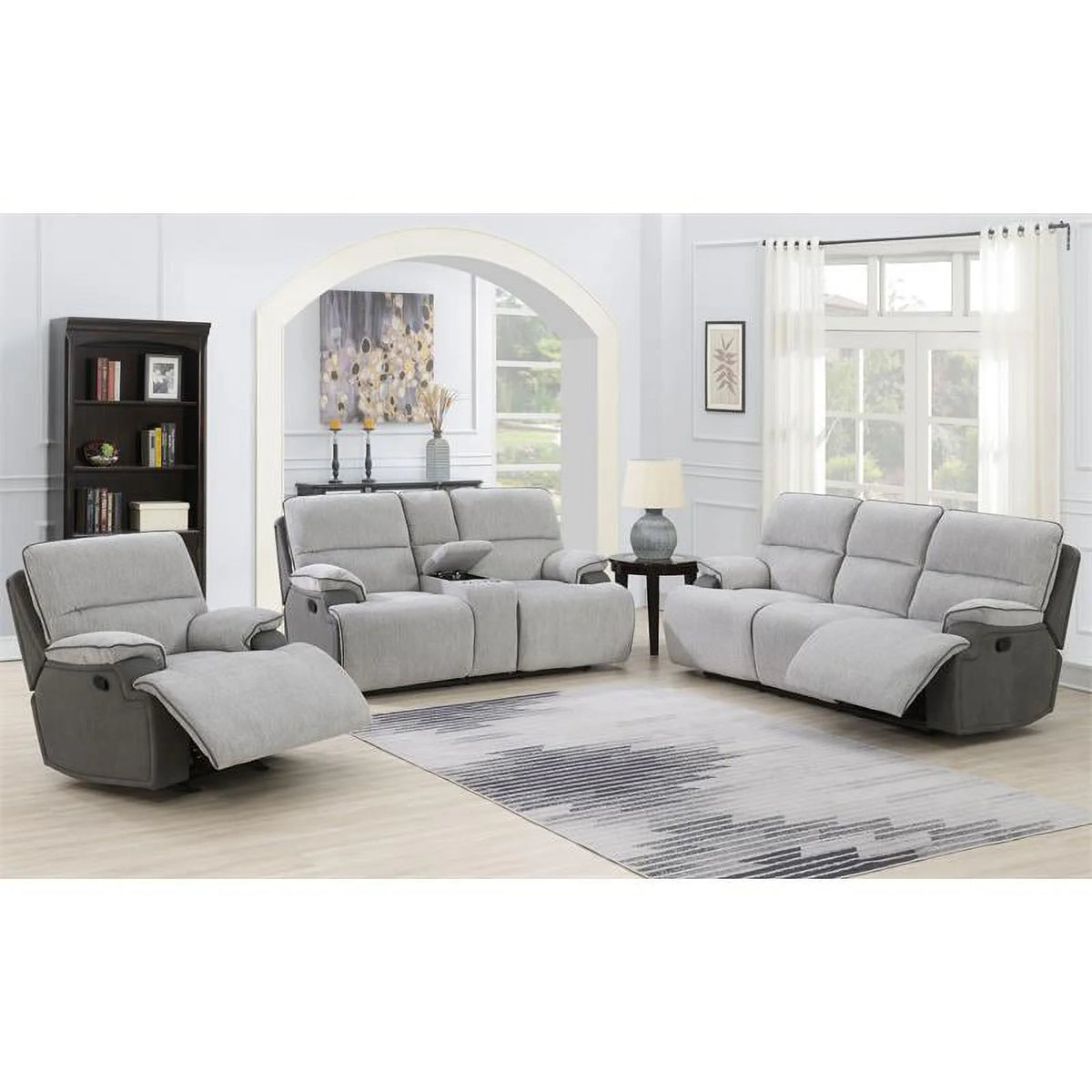 Light Gray Fabric Recliner Chair T8962