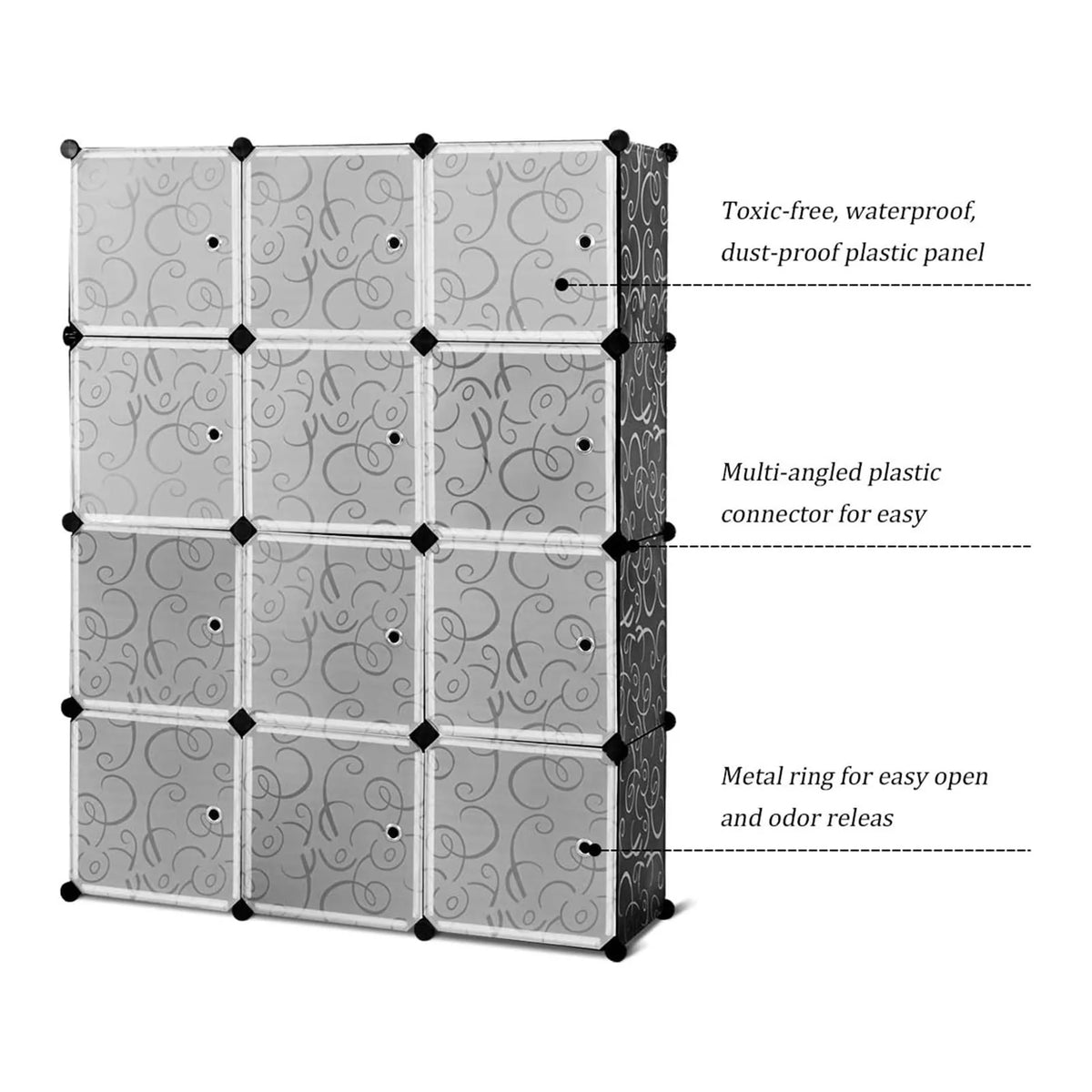 14'' x 14'' 12 Cube Storage Organizer with Doors X73900