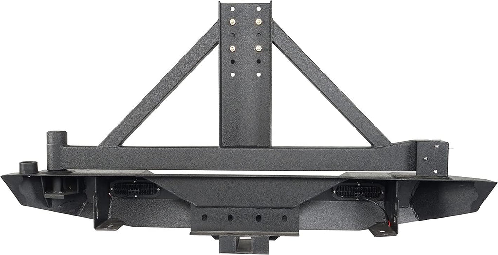 Solid Steel Rear Bumper with Spare Tire Carrier & LED Floodlights S715