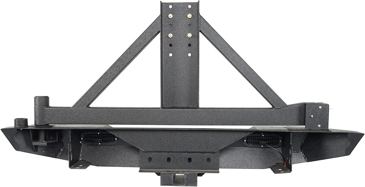 Solid Steel Rear Bumper with Spare Tire Carrier & LED Floodlights S715