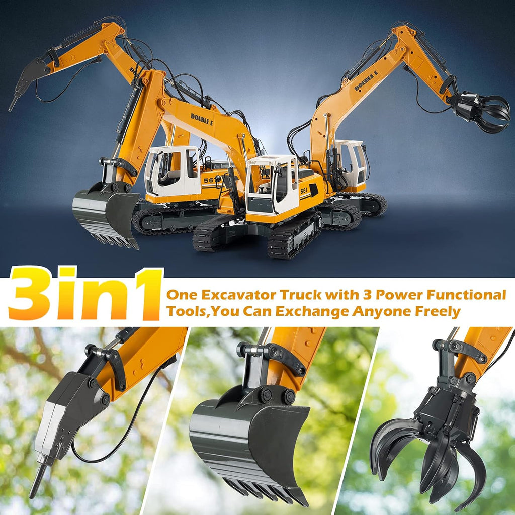 17 Channel RC Excavator Toy with Working Lights Pack of 2 Z831376