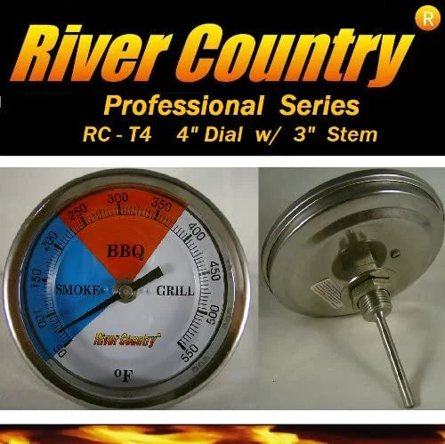 4" Dial BBQ Grill Smoker Thermometer (50 to 550 F) M15792