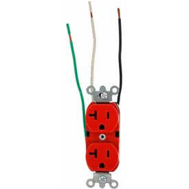 20A 125V Duplex Receptacle Grounding Red Pkg Qty 10 Z2202