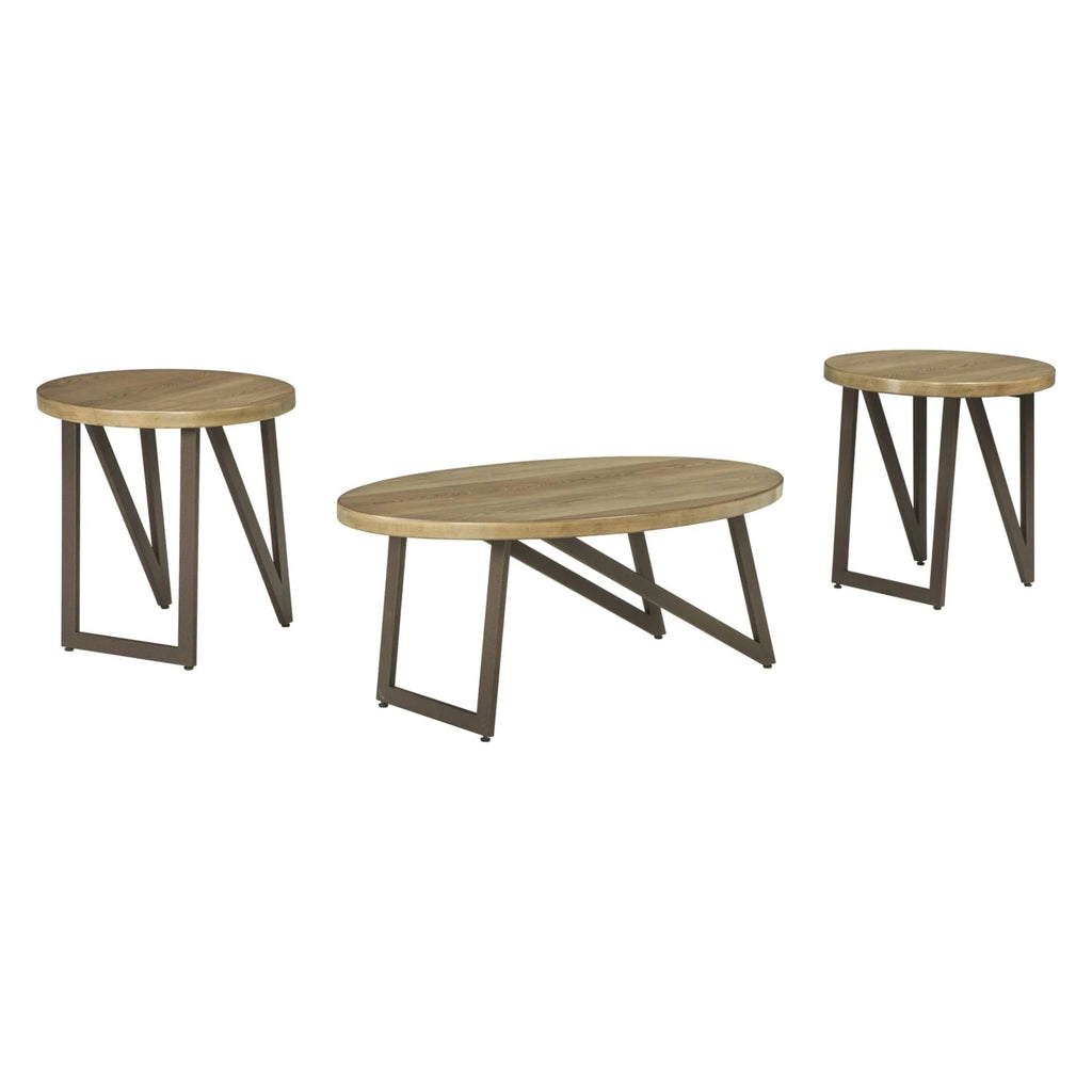 Brown/Black 3 PC Occasional Table Set D763592