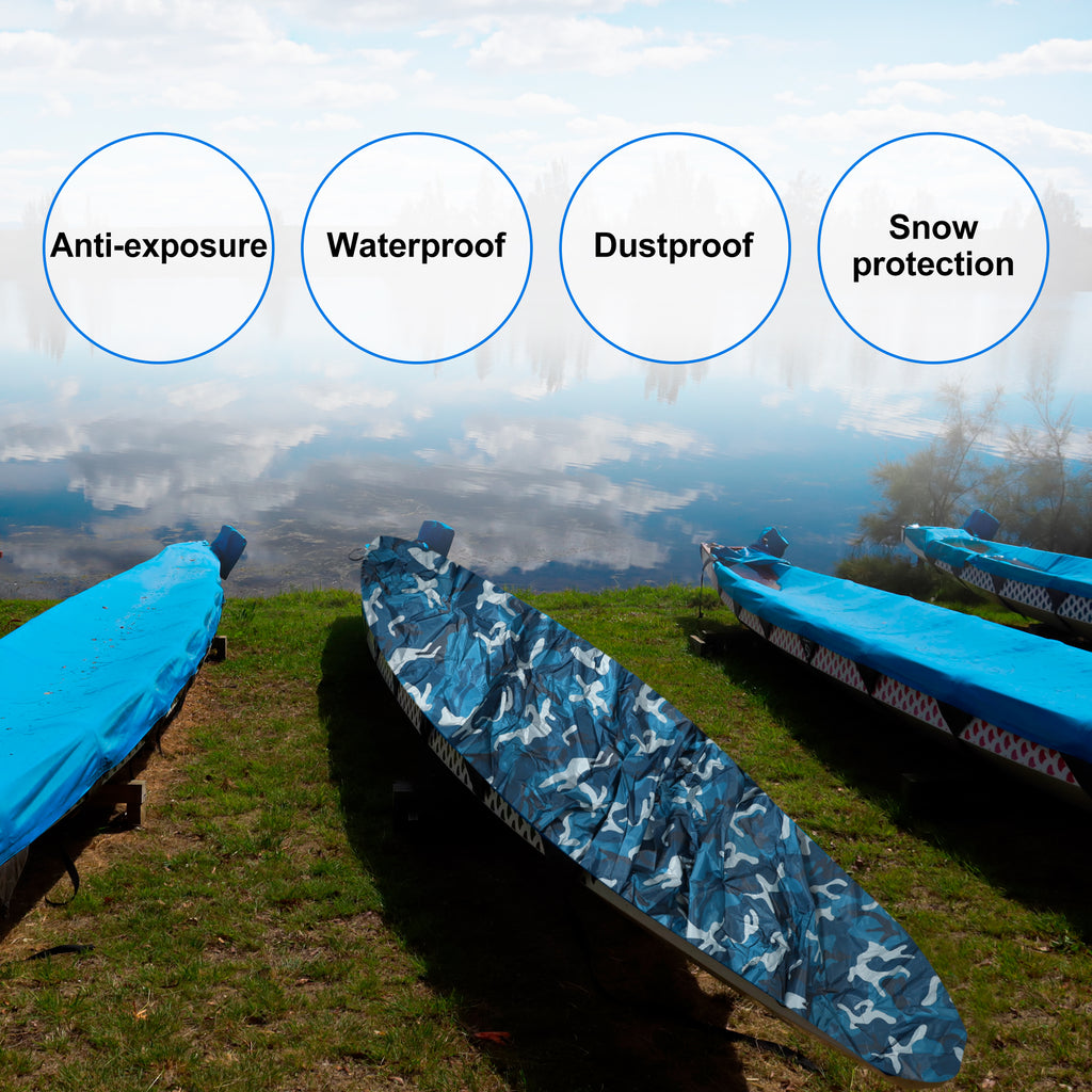Blue Camouflage 15.3ft-16.7ft Kayak Cover D447