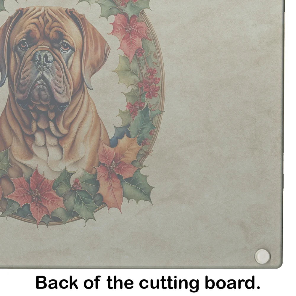 Christmas Flowers Glass Cutting Board 12 in x 15 in S9640