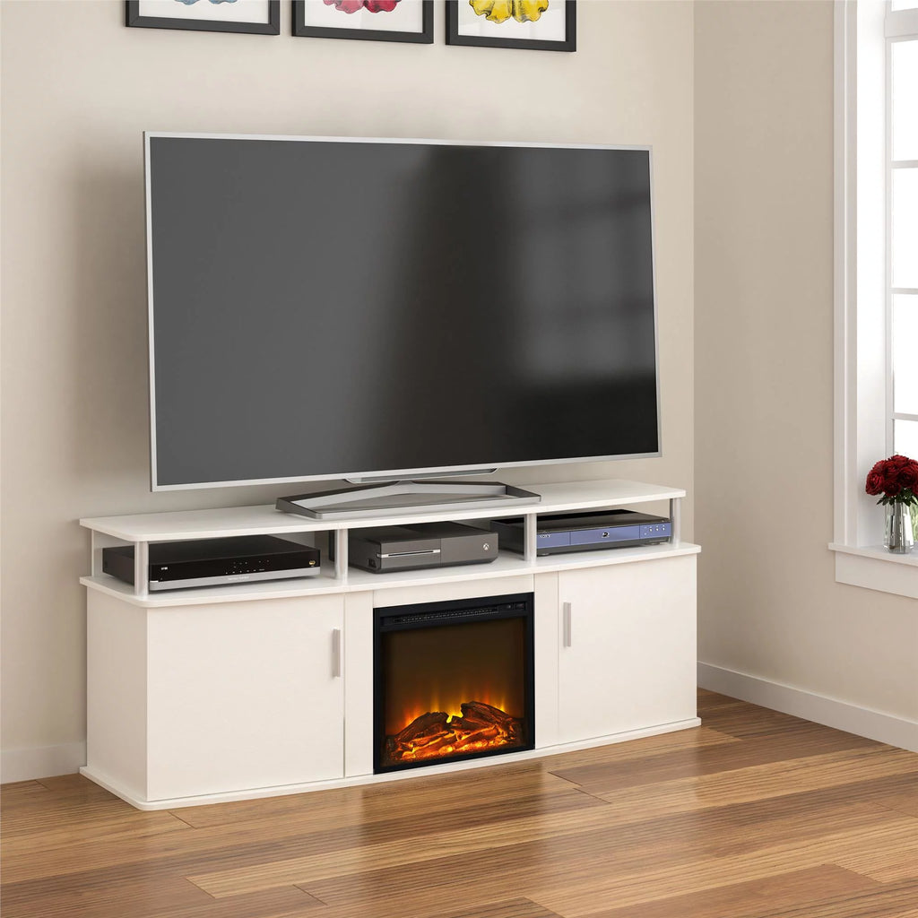 White Electric Fireplace TV Console Y25363