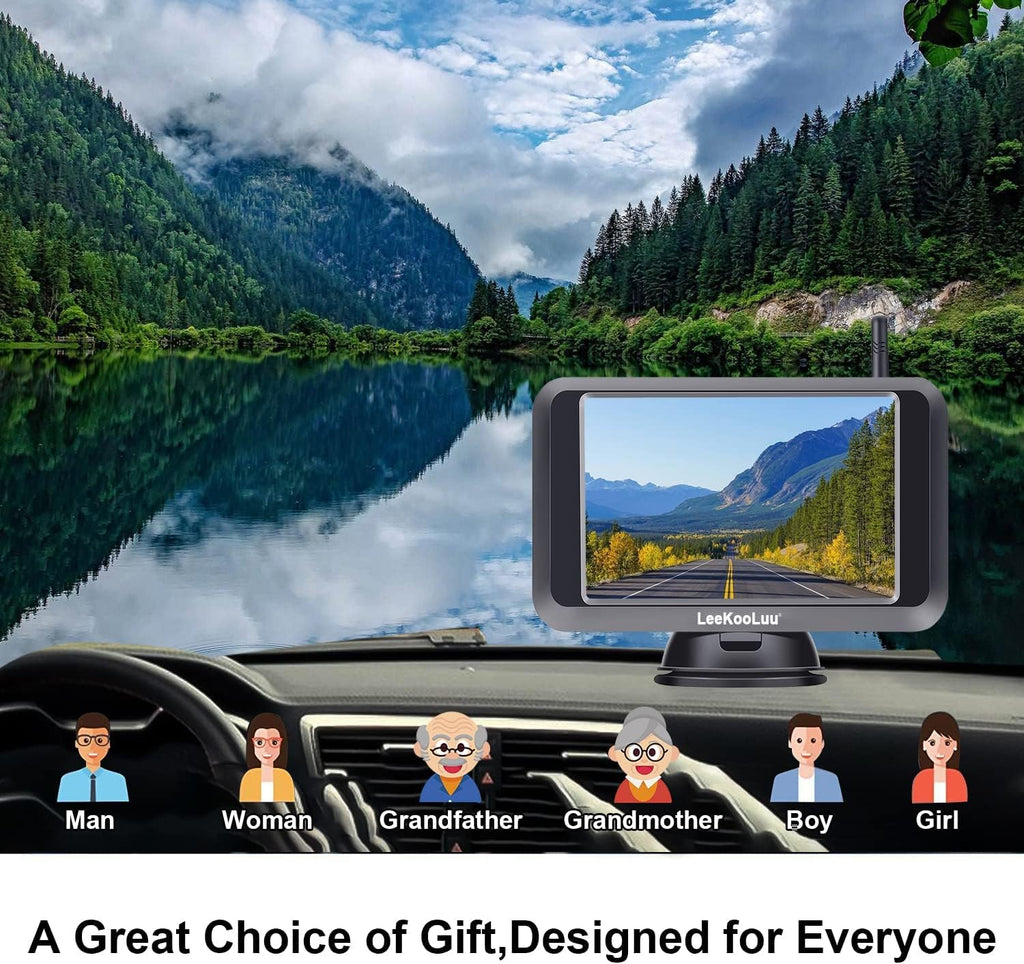 Wireless Backup Camera with 5'' Monitor Full HD 1080P Bluetooth Rear View Camera W44617