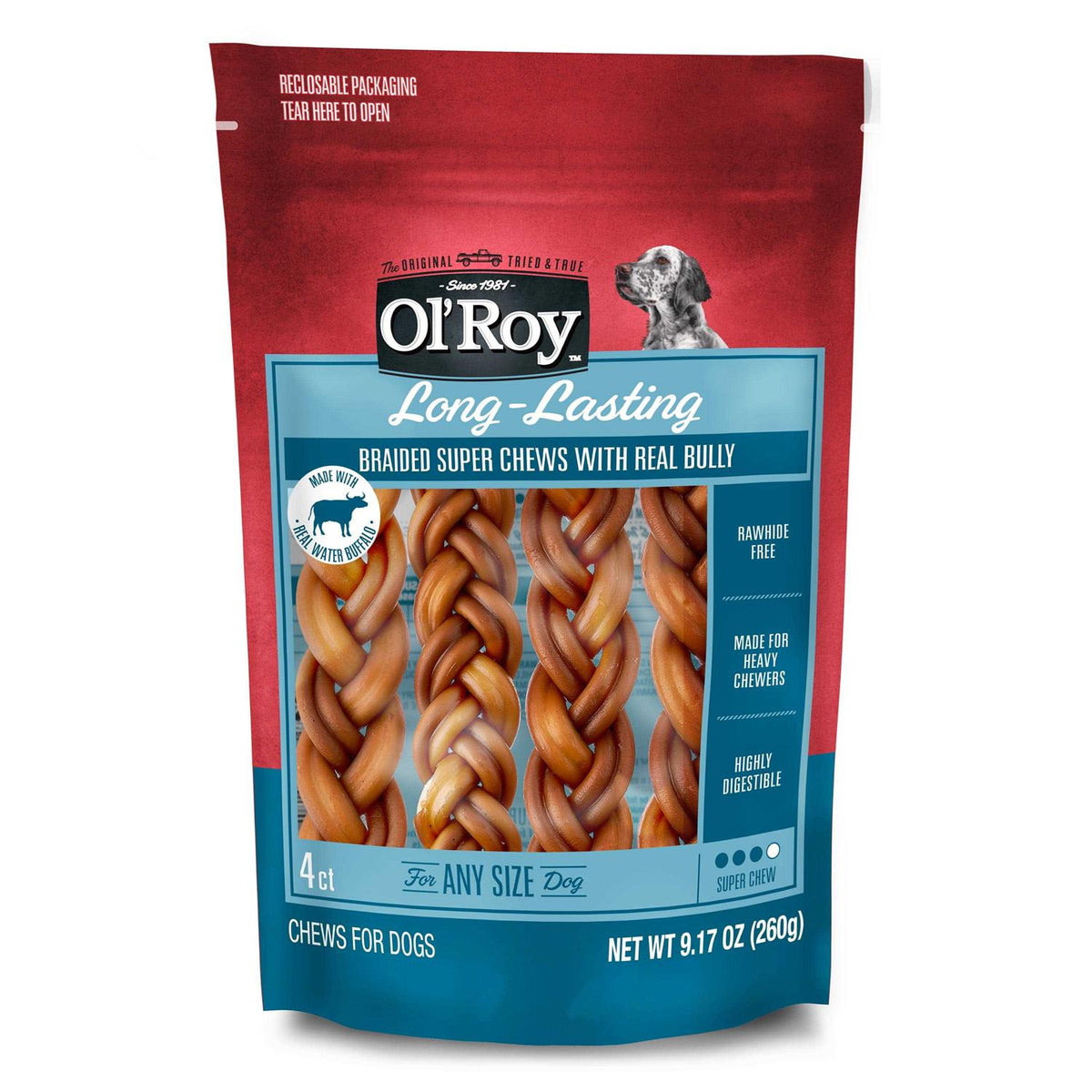 Braided Bully Stick for Dogs M866