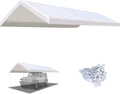 12'x20' Carport Canopy Replacement Top Tarp Cover with Ball Bungees J946699