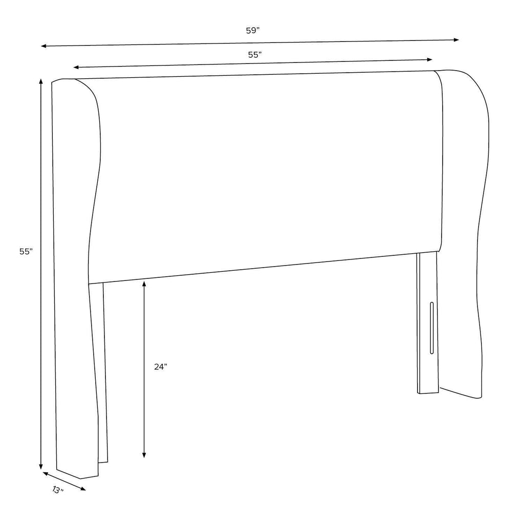 Medium Gray Velvet Wingback Headboard S481456