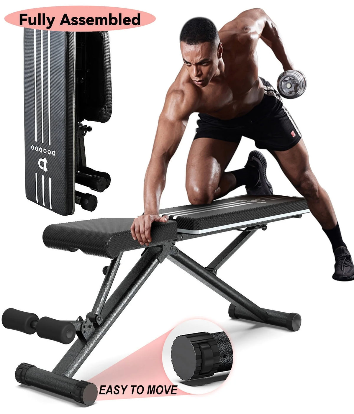 Foldable Adjustable Weight Bench D13964