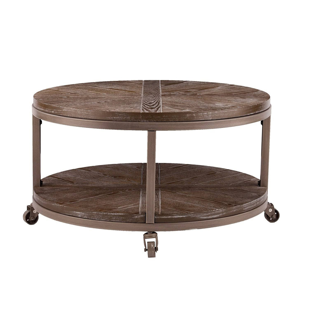 Industrial Brown Wood Cocktail Table R932099