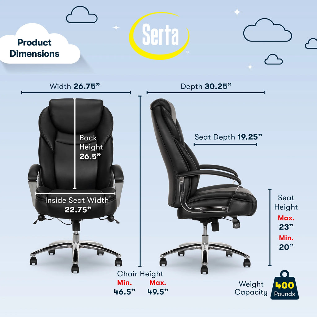 Black Bonded Leather Big & Tall Office Chair D26241