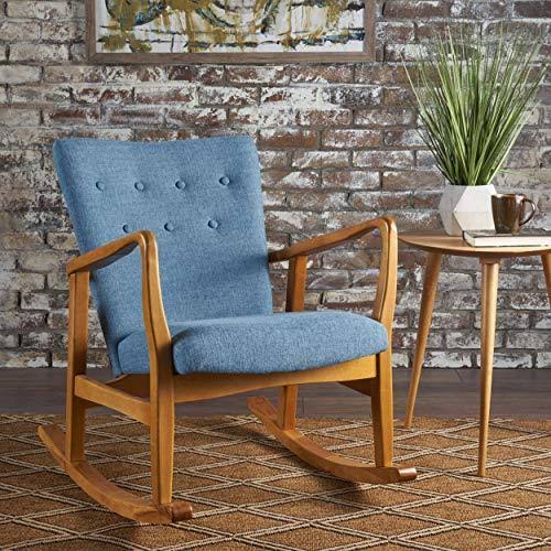 Muted Blue Fabric Rocking Chair D42527