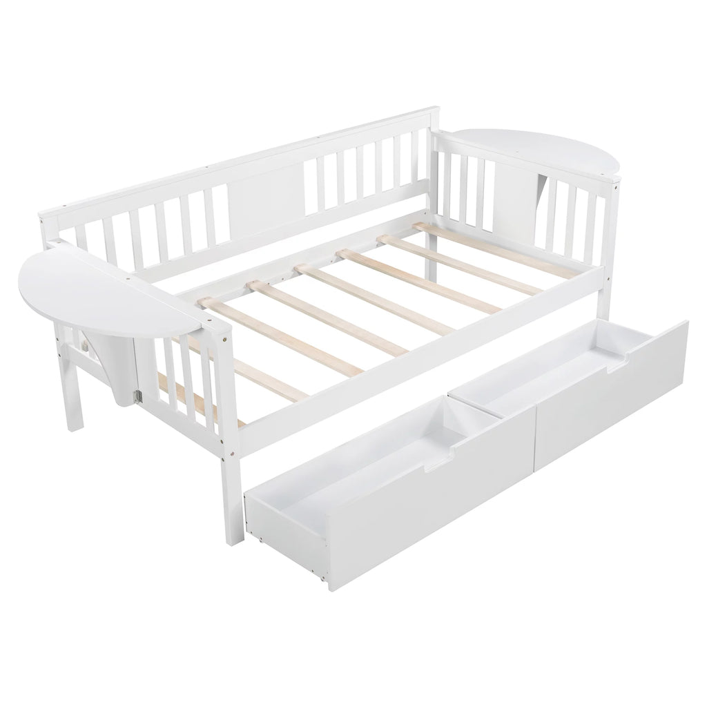 Twin Size White Daybed with Two Drawers C94829